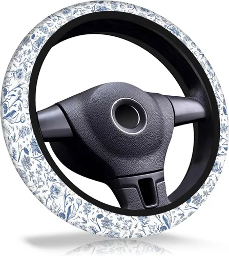 Funda para volante de automóvil, de neopreno elástico transpirable antideslizante de 15 pulgadas, protector para volante de automóvil para mujeres y