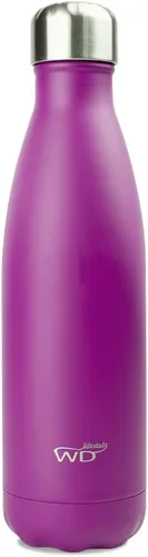 Miniatura 6 de WD Lifestyle Botella de agua de acero inoxidable, 17 onzas líquidas, recipientes aislados al vacío de doble pared, mantiene las bebidas frías