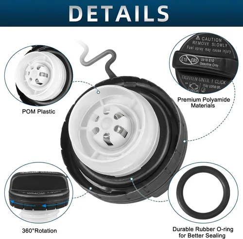 Miniatura 4 de Tapa de depósito de gasolina 7730006040 compatible con Camry 4Runner Avalon Corolla Highlander Sienna Tacoma Tundra FJ Land Cruiser Matrix Rav4