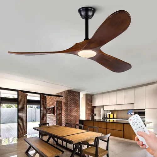 Miniatura 9 de Ventiladores de techo de madera maciza con luces, ventilador de techo moderno de 36 pulgadas con luz y control remoto, motor CC reversible, 6
