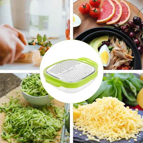 Miniatura 7 de BESTONZON Rallador de queso 2 en 1 para cocina con caja, rallador de verduras con recipiente de almacenamiento con mango