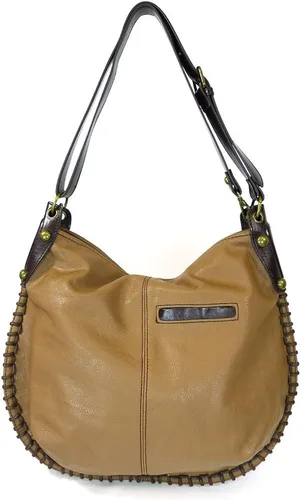 Miniatura 2 de CHALA Bolso de mano con encanto cruzado o hombro convertible grande color marrón