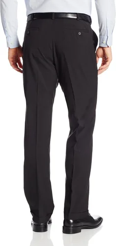 Miniatura 2 de Van Heusen Pantalón plisado elástico para hombre con puños cruzados, tallas grandes y altas, Negro