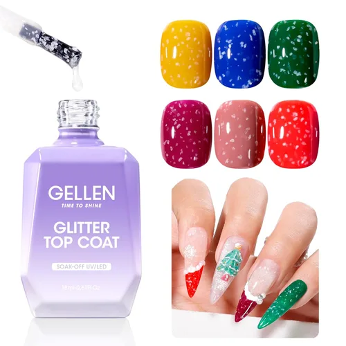 Miniatura 18 de GELLEN - Juego de capa base y capa superior de gel para uñas, 2 piezas de 18 ml, capa superior y base de gel de uñas de alta calidad, no necesita