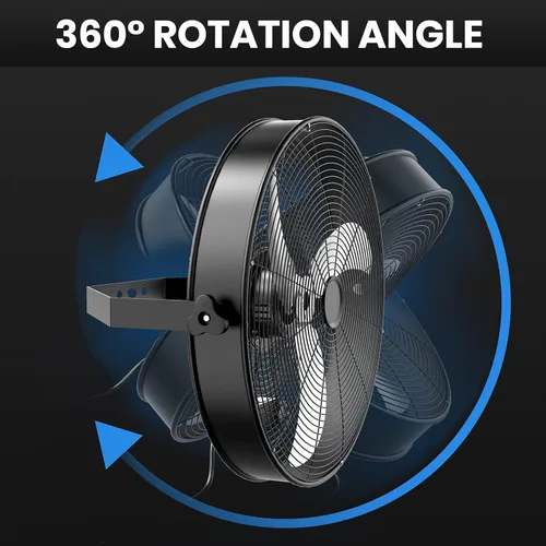 Miniatura 7 de Simple Deluxe 20 Inch High Velocity Wall Mount Fan with Rack, 3 Speed Industrial/Commercial Metal Ventilation Fan,2 Pack