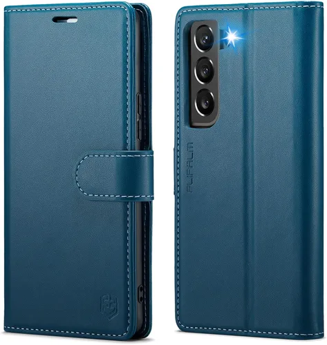 Miniatura 11 de FLIPALM Funda tipo cartera para Samsung Galaxy S22 Plus, con bloqueo RFID, soporte para tarjetas de crédito, de piel sintética, con función atril