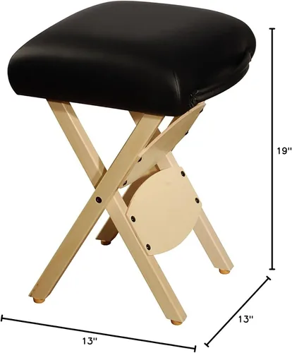 Miniatura 2 de Therapist's Choice® Taburete de masaje plegable de madera (negro)