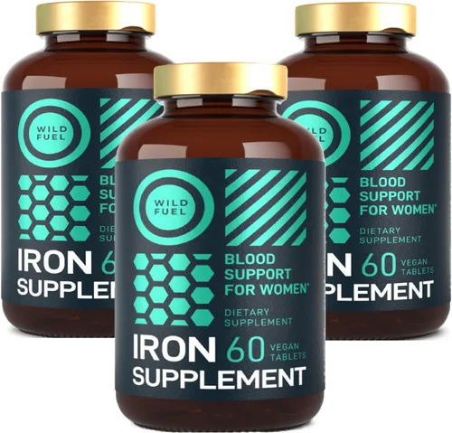 Miniatura 10 de Suplemento de hierro vegano para mujeres con ácido fólico, 35 mg de sulfato ferroso constructor de sangre, ácido fólico 400 mcg, pastillas de hierro