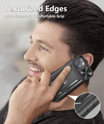 Miniatura 7 de SOiOS Funda resistente para iPhone 13 Mini y 12 Mini: con función atril y diapositiva 13 mini 12 mini, funda protectora para teléfono celular