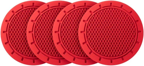 Miniatura 8 de Paquete de 4 portavasos para auto, portavasos universal antideslizante de 2.75 pulgadas de diámetro, duradero, compatible con la mayoría de los Rojo
