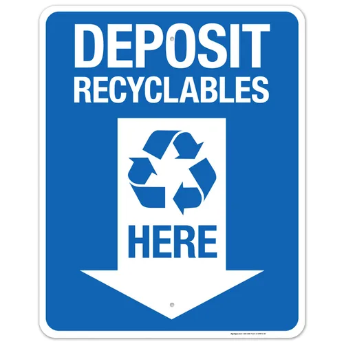 Miniatura 17 de Sigo Signs, Deposit Recyclables Here - Cartel de flecha hacia abajo, 12 x 18 pulgadas, 3M EGP reflectante aluminio .063, resistente a