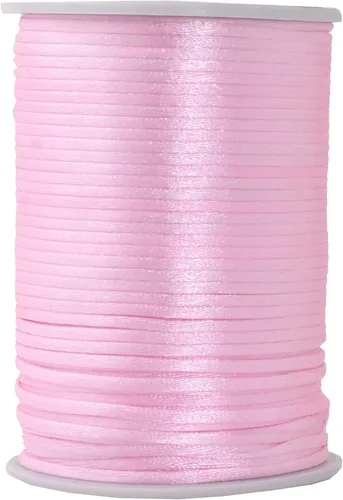 Miniatura 104 de Mandala Crafts Cordón de Satén de Nailon 2mm Cordón Rattail Champagne - 100 Yardas Cordón de Nailon Chino para Nudos Cordón de Seda Cola de Rata