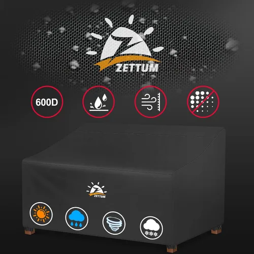 Miniatura 4 de Zettum Funda para sofá biplaza de patio de 48 pulgadas a 600D, funda de sofá para exteriores, impermeable, resistente, funda de banco de 2 plazas