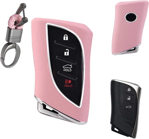 Miniatura 11 de x xotic tech Funda de piel granulada de TPU rosa para llavero, compatible con Lexus ES350 ES300h LC500 LC500h LS500 LS500 LS500h UX250h GX460 UX200