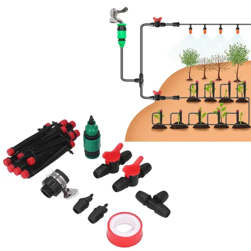 Miniatura 7 de Kit de riego por goteo micro Sistema de nebulización de jardín de ahorro de agua para césped/invernadero/patio Tubo de 8/0.472 in y 4 / 0.276 in