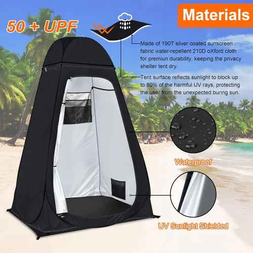 Miniatura 4 de anngrowy - Tienda de campaña para regadera, tienda de privacidad emergente, tienda de campaña portátil para inodoro, campamento al aire libre, baño