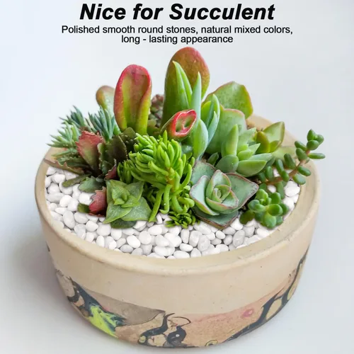 Miniatura 17 de Piedras decorativas para plantas en maceta, piedras de río Virekm, guijarros ornamentales decorativos, grava de piedras para paisajismo de jardín