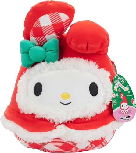 Squishmallows Original de 8 pulgadas Hello Kitty: My Melody Navidad de peluche - Peluche oficial de Jazwares Sanrio - Juguetes de animales de Rojo