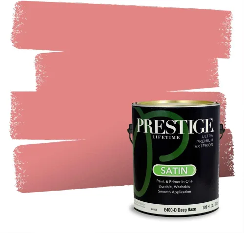 Miniatura 571 de Prestige Paints Pintura exterior e imprimación en uno, 1 galón, plano, coincidencia comparable de Valspar* Amber Rose*