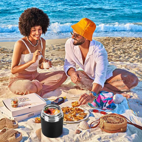 Miniatura 8 de Termo para comida caliente, frasco térmico para sopa de almuerzo de 29 onzas, recipiente aislado de boca ancha para comida caliente con cuchara