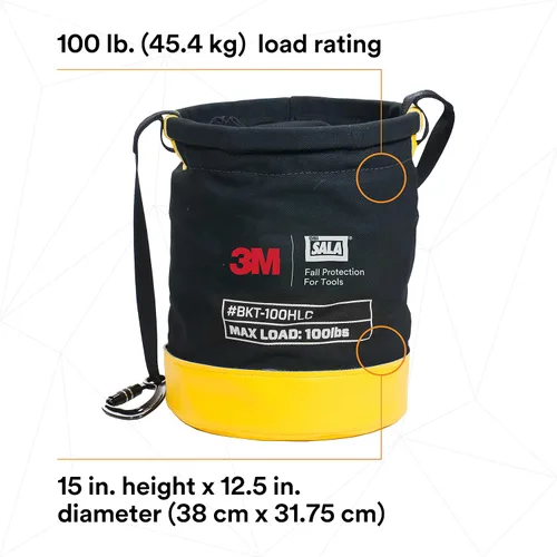 Miniatura 5 de 3M DBI-SALA - Protección contra caídas para herramientas, 1500133, cubo seguro de lona para control de derrames con 6 puntos de conexión de anillo