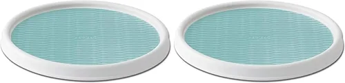 Miniatura 14 de Copco 5234754 Plato Giratorio Lazy Susan Antideslizante para Despensa, 12 Pulgadas, Blanco/Aguamarina