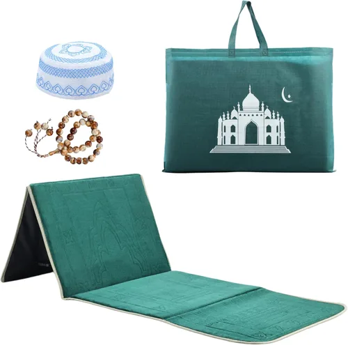 Miniatura 10 de Oscorna Alfombrilla plegable de oración musulmana