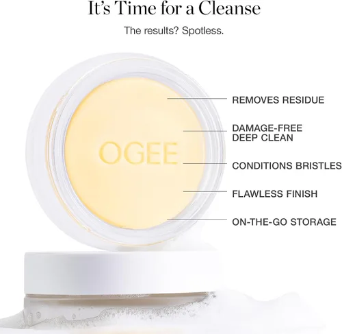 Miniatura 7 de Barra de lavado de brochas Ogee - Barra de lavado de brochas de maquillaje suave con ingredientes orgánicos, segura para las cerdas, fabricada