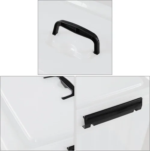 Miniatura 3 de Contenedor de plástico transparente de 18 cuartos de galón con tapas, caja de pestillo con asa, 4 paquetes