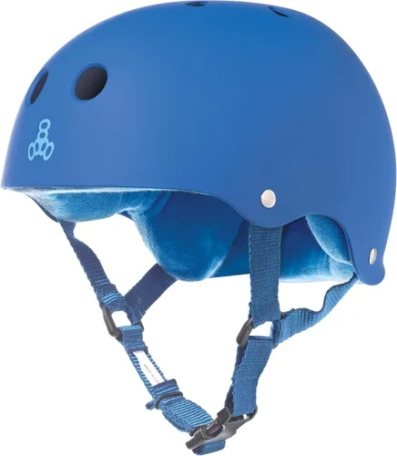 Triple Ocho de goma multiimpacto patín Hardhat con forro de sudor Azul real mate