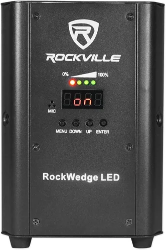 Miniatura 3 de Rockville RockWedge LED 54W RGBWA+UV - Luz Par alimentada por batería, DMX inalámbrico, recargable, diseño compacto, para DJs y eventos, 2 piezas