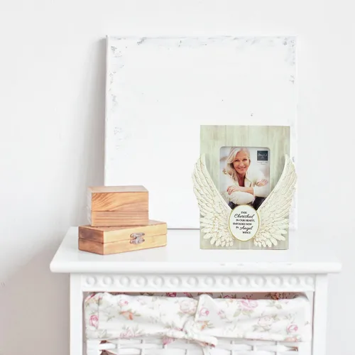 Miniatura 6 de Marco de Foto Conmemorativo con Alas de Ángel, Decoración para el Hogar, Regalo por la Muerte de un Ser Querido, Para Foto de 10 x 15 cm, De Abbey &