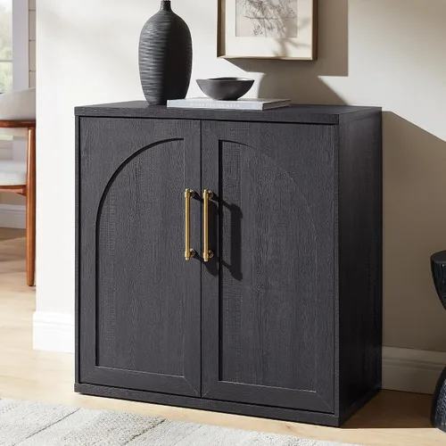 ACCOHOHO Aparador de puerta arqueada, gabinete de buffet, gabinete de acento con estante ajustable, gabinete modular de madera para comedor, sala de