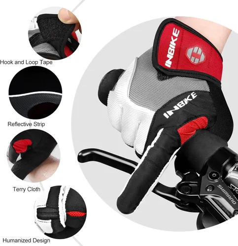 Miniatura 2 de INBIKE Guantes de bicicleta con pantalla táctil, guantes de bicicleta de montaña acolchados de gel para hombre