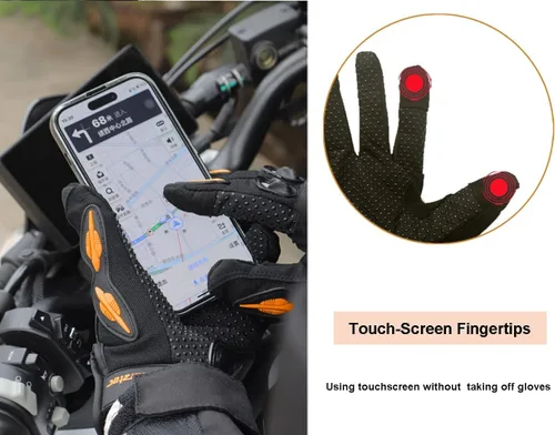 Miniatura 4 de OUNIXUE Guantes de motocross para hombres y mujeres, guantes de motocross para pantalla táctil, dedos completos, antideslizantes, MX MTB ATV BMX
