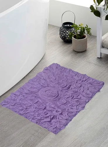 Miniatura 150 de Home Weavers Bell Flower Collection - Tapetes de baño copetudos 100 % algodón, extrasuaves y absorbentes, antideslizantes, lavables a máquina, lino