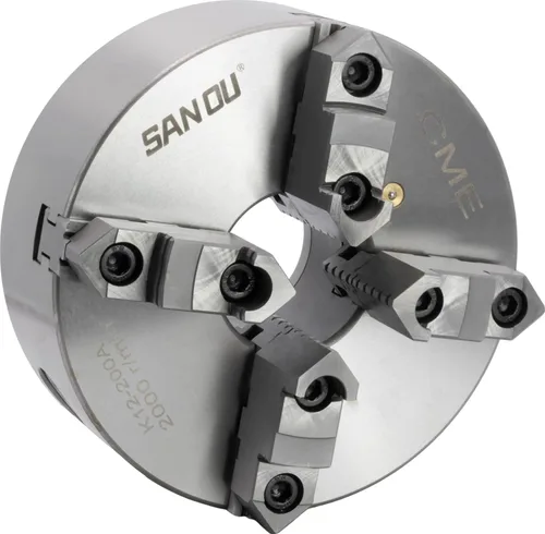 Miniatura 2 de CME Portabrocas de torno autocentrante de 3 mandíbulas de 8 pulgadas con placa de respaldo Camlock D1-5, mordazas reversibles de dos piezas