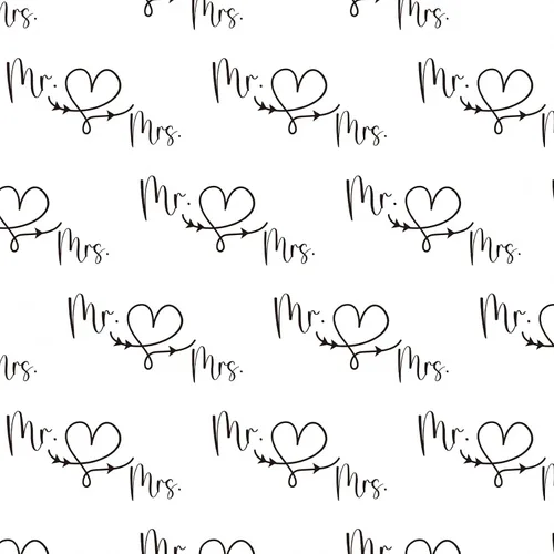 Miniatura 8 de RUSPEPA - Rollo de papel para envolver regalos de boda, mini rollo, diseño en blanco y negro de Sr. y Sra. con patrón de corazón y flecha, papel