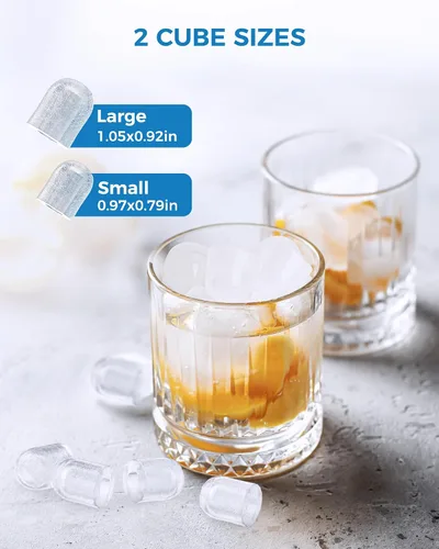 Miniatura 4 de COWSAR Máquina de hielo de encimera, máquina de hielo portátil autolimpiante, 26.5 libras/24 horas, 8 cubos de hielo tipo bala en 6 minutos