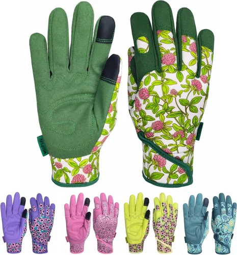 Guantes de jardinería a prueba de espinas y resistentes a pinchazos con agarre, guante de jardín para mujer, regalos de cuero para trabajo en el 1