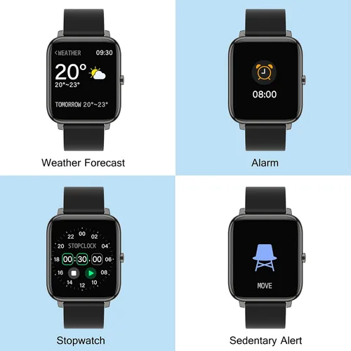 Miniatura 6 de Popglory Reloj inteligente, reloj inteligente con presión arterial, monitor de oxígeno en sangre, monitor de actividad física con monitor de Negro