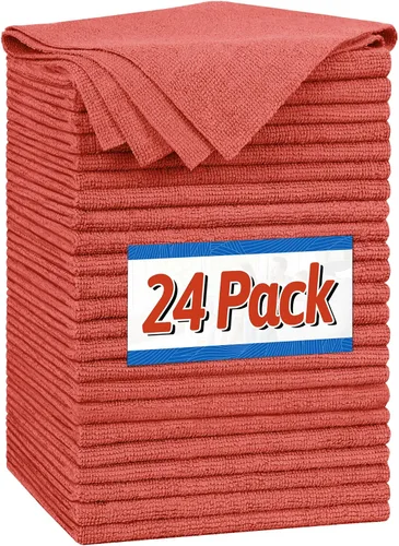 Miniatura 28 de FIXSMITH Paño de Limpieza de Microfibra - Paquete de 48, Toallas de Limpieza Multifuncionales, Tamaño: 12 x 16 pulgadas, Trapos de Limpieza 3