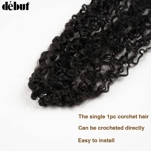 Miniatura 5 de 7 mechones de cabello sintético rizado tipo afro de 22, 24 y 26 pulgadas (7.76 oz) elaborado con fibra de alta temperatura.