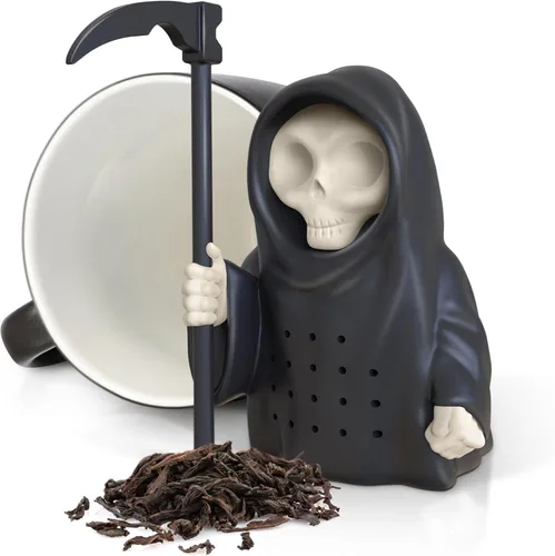 Miniatura 3 de Genuine Fred Grim Steeper - Infusor de té de silicona reutilizable, diseño de la parca negra, dispositivo de cocina divertido e inteligente