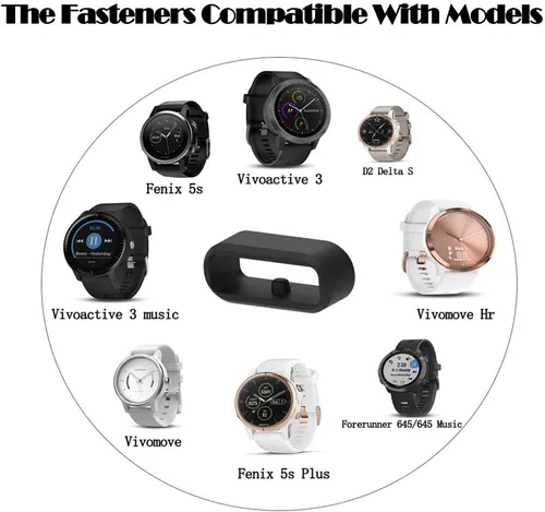 Miniatura 3 de FitTurn Banda Keeper compatible con Garmin Venu Sq/Vivoactive 3 Music/Vivomove/Vivomove HR Bandas de sujeción de repuesto anillo de silicona