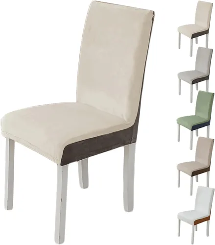 Juego de fundas para silla de tela de terciopelo 1/2/4/6 Morandi Esquema de colores de dos colores, fundas para silla suaves y gruesas, protector de