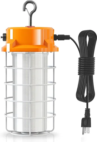 Miniatura 7 de RIUVAO Luz de trabajo temporal de 80W LED 12000lm 5000K luz diurna blanca portátil colgante iluminación de construcción llevó alta luz de la bahía