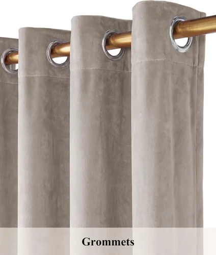 Miniatura 2 de StangH Cortinas de terciopelo de 108 pulgadas de largo – Cortinas opacas para dormitorio para puerta corredera con ojales, cortinas con aislamiento