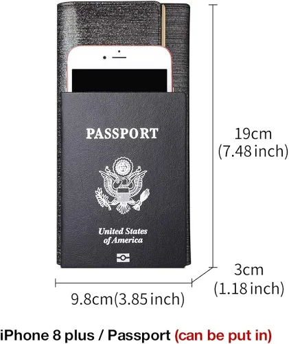 Miniatura 3 de FOXER Cartera de cuero para mujer, cartera de embrague plegable para mujer, talla única