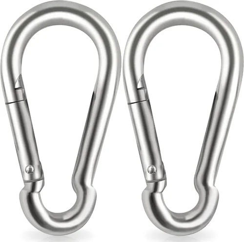 Miniatura 10 de Clips de mosquetón de bloqueo, gancho de resorte de acero inoxidable, mosquetón de bloqueo resistente, 304 de acero inoxidable de alta calidad